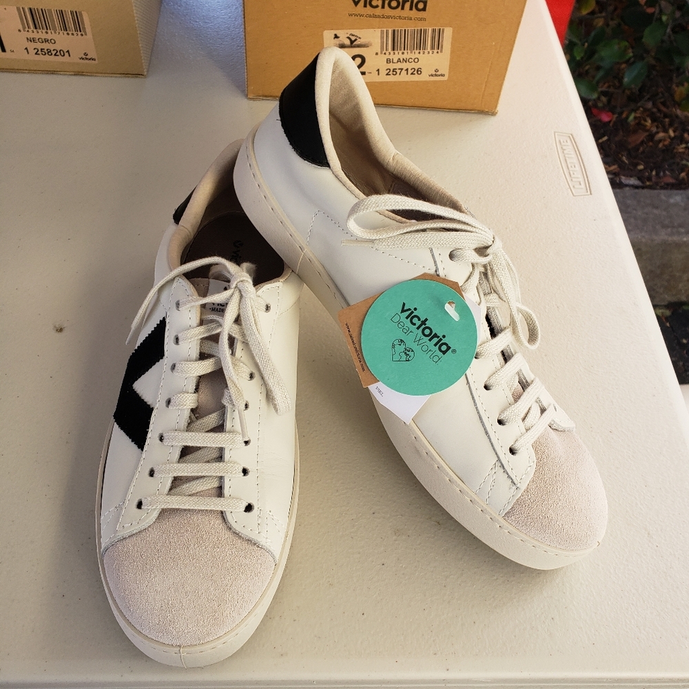 Victoria White and Black Sneakers